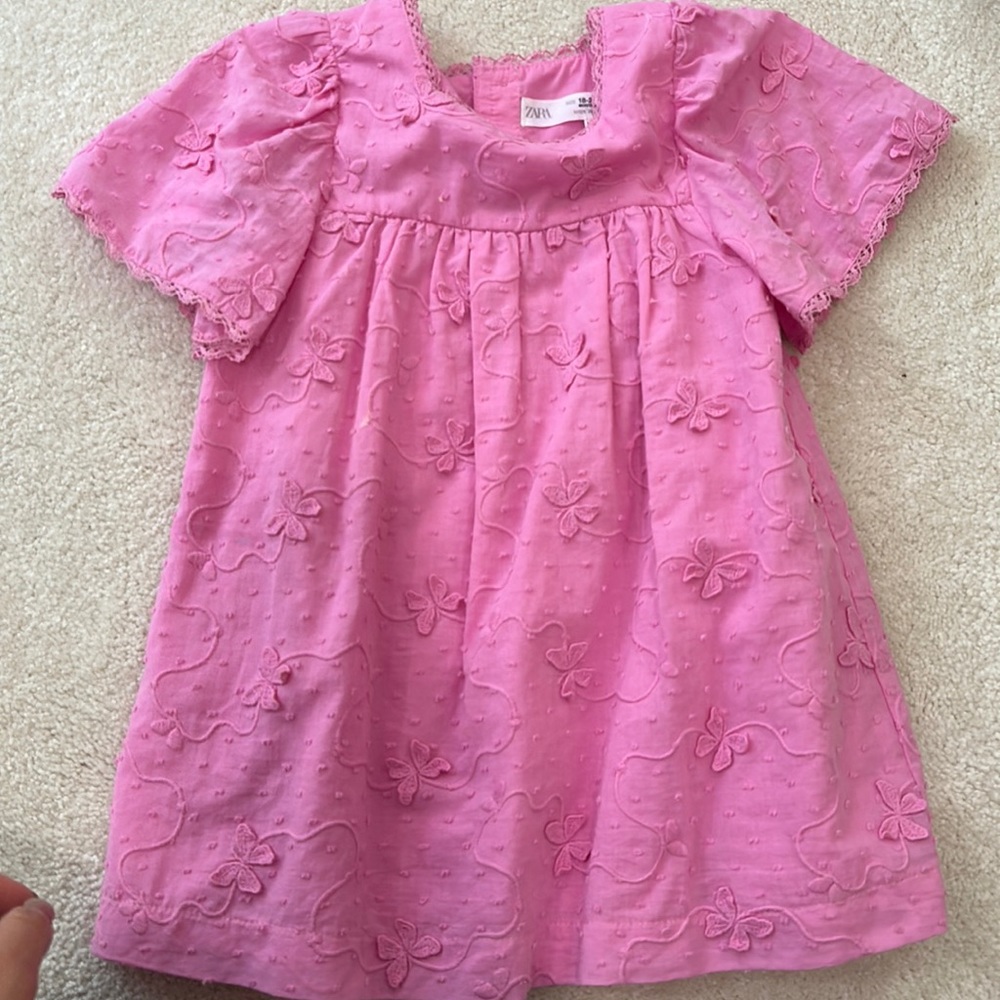 Zara pink butterfly 18-24 months dress